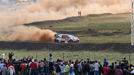 Japanese driver Takamoto Katsuta and British co-driver Daniel Barritt in their Toyota Yaris race through Kasarani near Nairobi ahead of the Safari Rally Kenya last year. With the event, the World Rally Championship returned to the country after a 19-year absence.