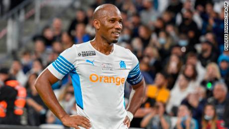 Drogba during the charity &quot;Heroes&quot; match between former Olympique de Marseille&#39;s players and Team Unicef at the Velodrome stadium in Marseille on October 13, 2021.