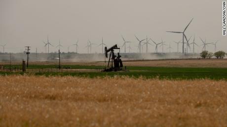 A single oil pumpjack sits in a field in Weatherford. 