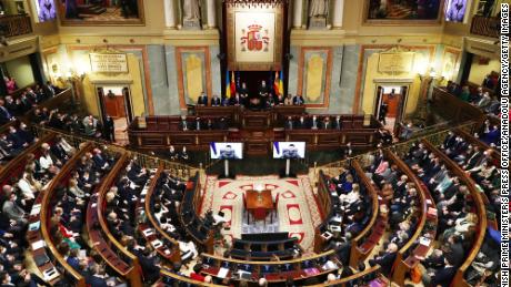 Ukrainian President Volodymyr Zelensky addresses Spanish parliament on April 5. &quot;Just imagine, Ukrainian mothers are writing in pen on the backs of their children, the child&#39;s name and phone number, so that if the occupier kills the parents, the child has a chance to save itself,&quot; he said. However, the incidents were not a widespread occurrence