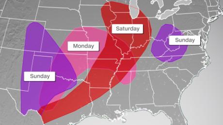 Over 40 million people are under severe storm threat this weekend