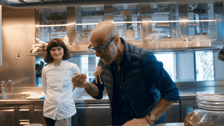 Pasta with gold: Tucci raves of 'perfectly balanced' dish