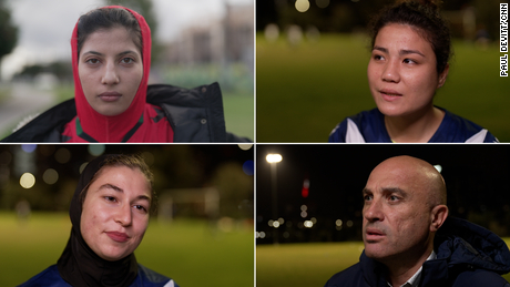 Australian club Melbourne Victory and the team&#39;s Director of Football John Didulica (bottom right) have been providing support to the Afghan women players.