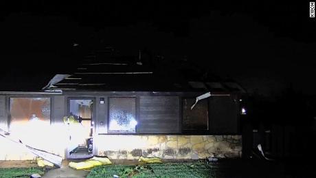 Some of the damage caused by the tornado in Andover, Kansas.