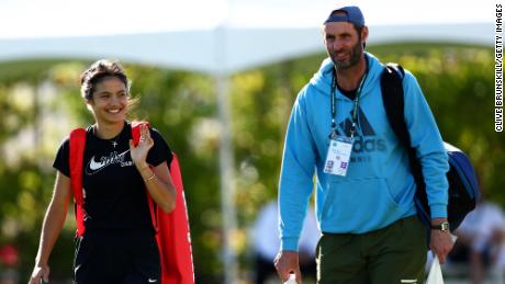 Emma Raducanu with Torben Beltz at Indian Wells.