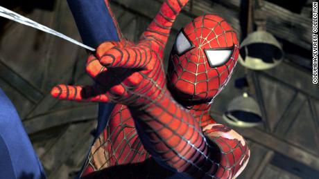 A still from 2004&#39;s &quot;Spider-Man 2,&quot; starring Tobey Maguire as the titular web slinger. 