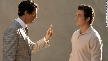 Matthew Goode as Robert Evans and Miles Teller as Albert S. Ruddy in &#39;The Offer.&#39;