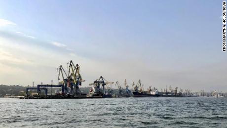 A view of Mariupol&#39;s port, taken by Mariupol native Maryna Holovnova last June.