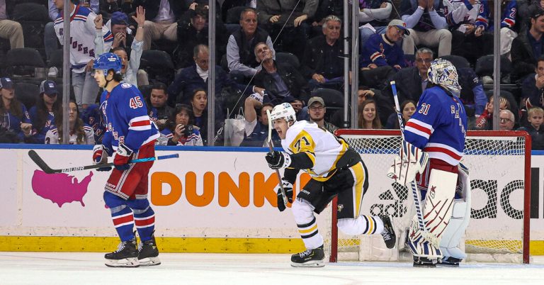 Penguins Sink Rangers 4-3 in Triple Overtime to Take Game 1