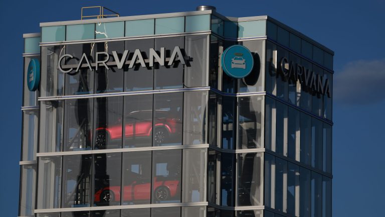 Heavily shorted online used car seller Carvana surges 30%, is halted several times