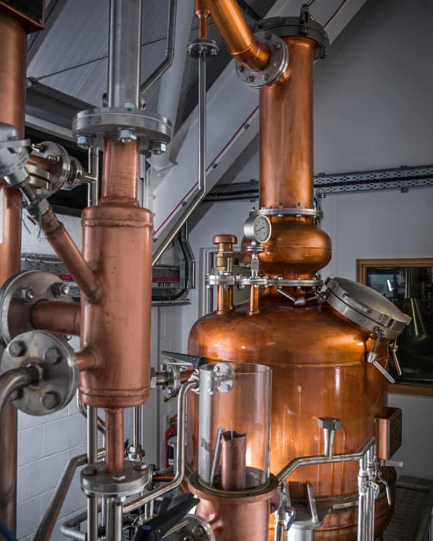 Copper stills at the Isle of Harris Distillery