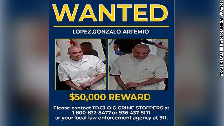 Authorities are offering a reward of up to $50,000 for information that leads to the inmate&#39;s arrest.