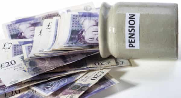 Money spilling out of pension pot.