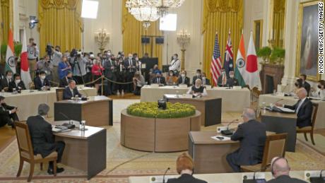 A meeting of the Quad leaders at a summit at the White House on September 24, 2021.