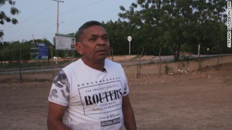 Diaz&#39;s father Luis Manuel Diaz on the sandy pitch where the football star started to play the game in Barrancas.