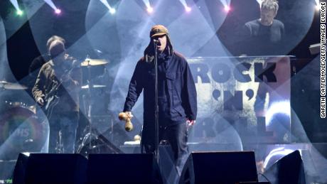 Liam Gallagher performs onstage during the Brit Awards 2022 at The O2 arena on February 8 in London. 