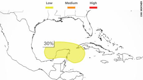 Forecasters are watching for storm development in the Gulf of Mexico midweek.