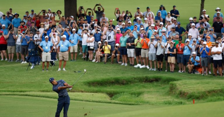 Tiger Woods Is on the Course at the P.G.A. Championship