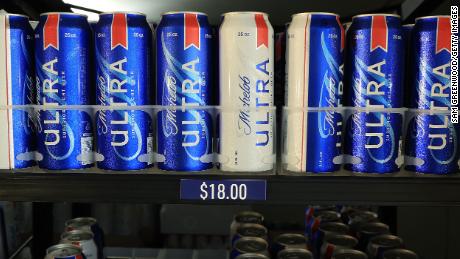 The concession stand beer case with Michelob Ultra is seen during a practice round prior to the start of the 2022 PGA Championship.