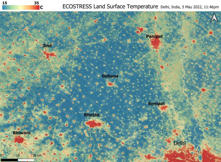 NASA’s ECOSTRESS Detects Blistering “Heat Islands”