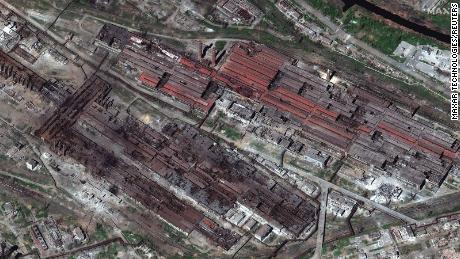 A satellite image shows an overview of the Azovstal steel plant, the site of Ukrainians last military holdout which is also serving as a civilian shelter in Mariupol, Ukraine April 29.