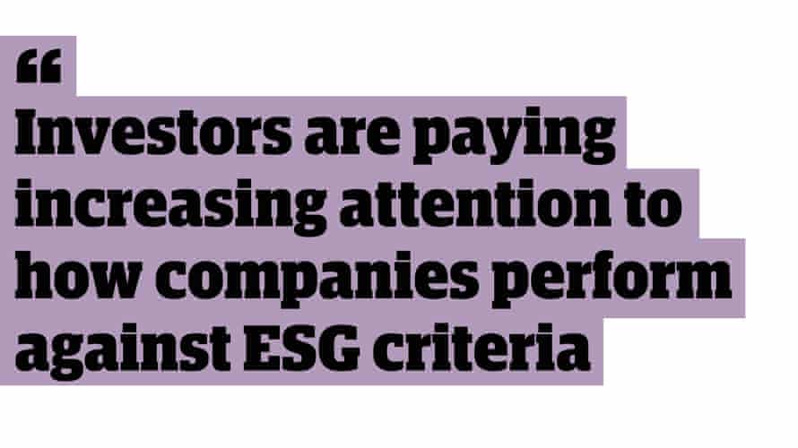 Quote: "Investors are paying increasing attention to how companies perform against ESG criteria"