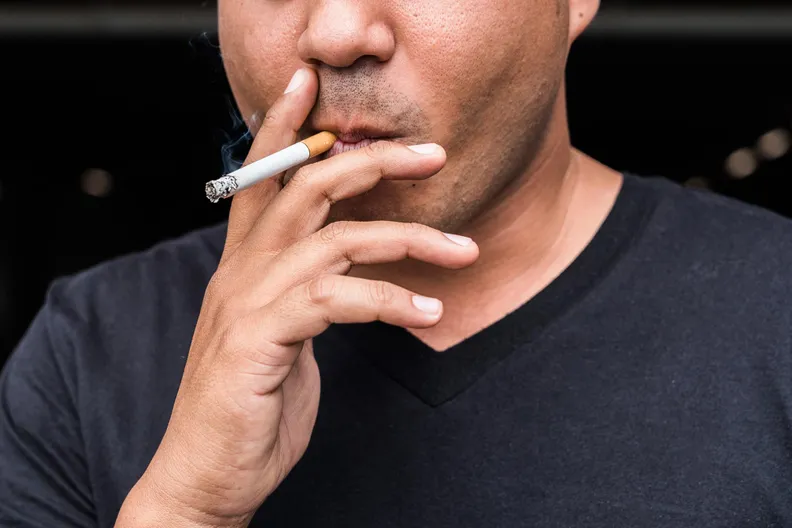 Man Smoking Cigarette