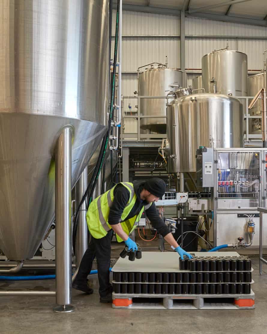 A worker at Drop Bear Beer Co.