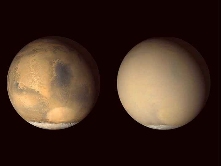 Buildup of solar heat likely contributes to Mars’ dust storms, researchers find