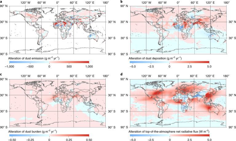 Modeling suggests loss of biocrusts by 2070 could result in increase of 15% more dust emissions