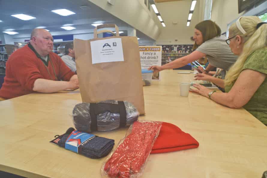 Items such as clothing, soap and sanitary products are being given away to visitors at the town’s library to help them cut down on bills.