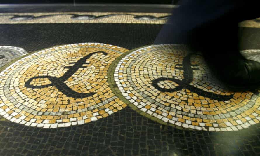 The mosaic floor in the Bank of England