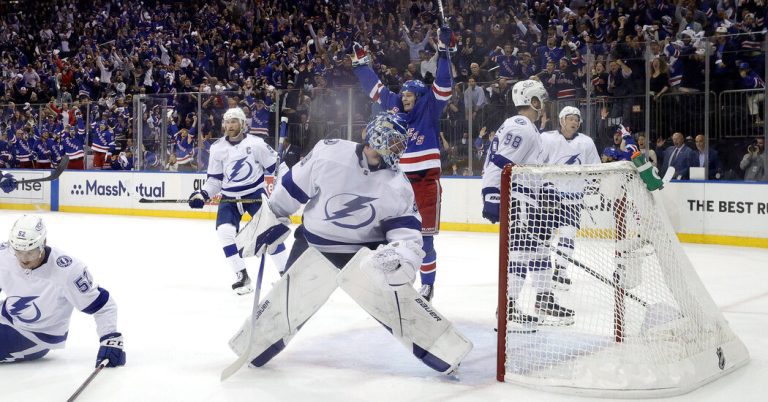 Rangers Open Eastern Conference Finals With a Romp Over Lightning