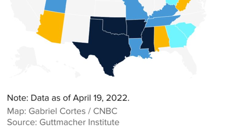 States set to ban abortion after Supreme Court overturns Roe v. Wade