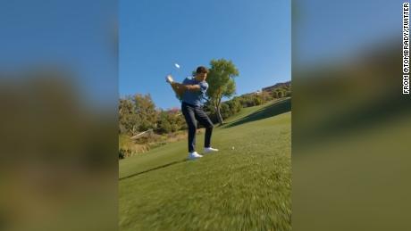 Tom Brady&#39;s &#39;once in a lifetime&#39; golf shot captured in stunning drone footage -- but is it real?