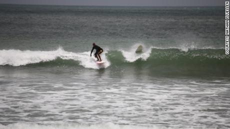 Fluellen now surfs multiple times a week.