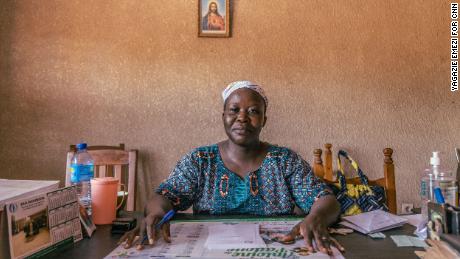 Sister Pascaline, 40, head nurse at St. Camille. She first arrived as a patient in 2004 and was diagnozed with bipolar disorder. After receiving treatment, the center&#39;s founder, Gregoire Ahongbonon, funded her training to become a nurse.