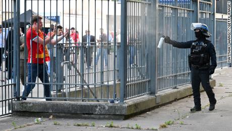 Police spray tear gas at Liverpool fans ahead of the Champions League final.