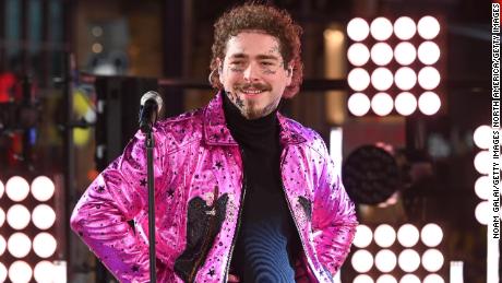 Post Malone performs during the Times Square New Year&#39;s Eve 2020 Celebration on December 31, 2019, in New York City. 