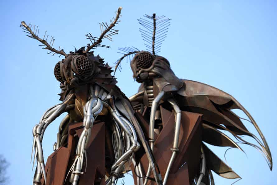 Le Attrata, a sculpture by artists Margaret Long and Orion Fredericks, that features in the ‘Radical Horizans: The Art of Burning Man’ exhibition in the grounds of Chatsworth House near Bakewell, northern England, on March 24, 2022