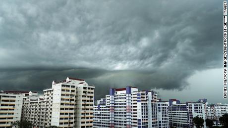 Storm clouds seen in the western part of Singapore.