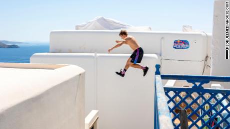 Reese paces out his jumps on the ground beforehand to ensure he can execute them.