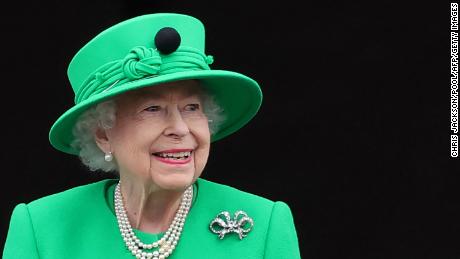 The Queen smiles during a Platinum Jubilee appearance in early June. 