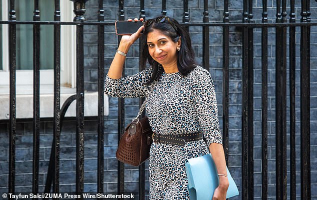 In the latest round of criticism, Attorney General Suella Braverman (pictured) said it was down to ' British people decide who can and cannot stay in our country'