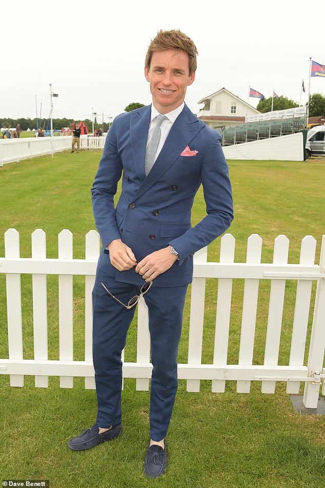 Looking good: The Academy Award winning actor wore a blue two-piece suit and loafers