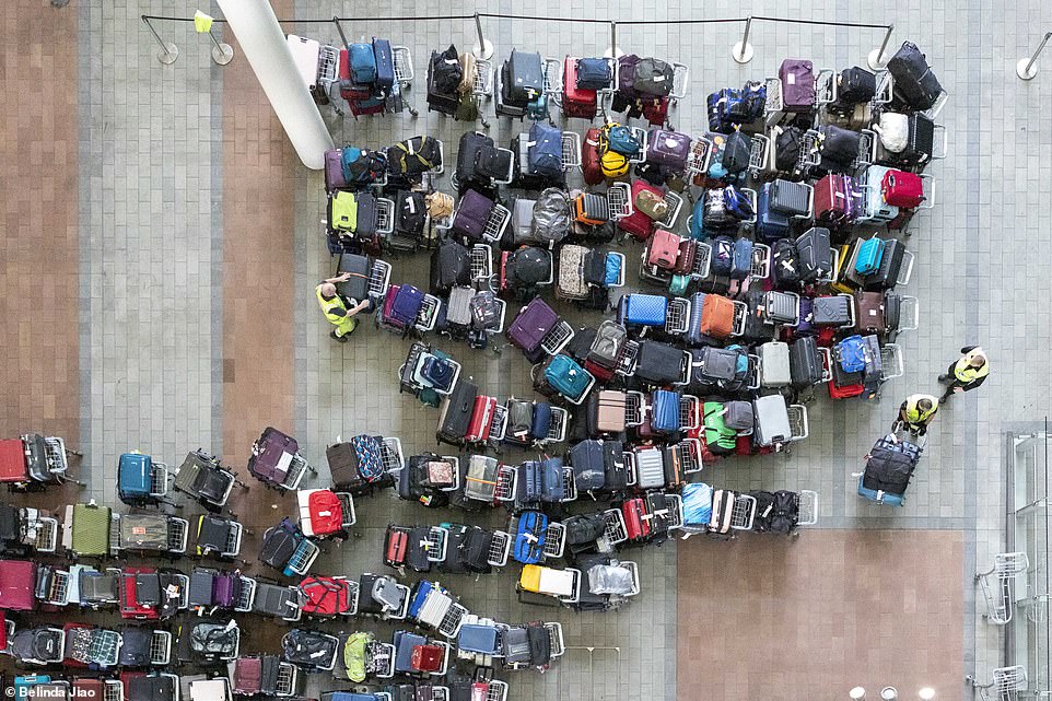 The same issue happened on Friday, with Heathrow chiefs blaming a 'technical glitch' in the baggage system - which they claimed had been fixed