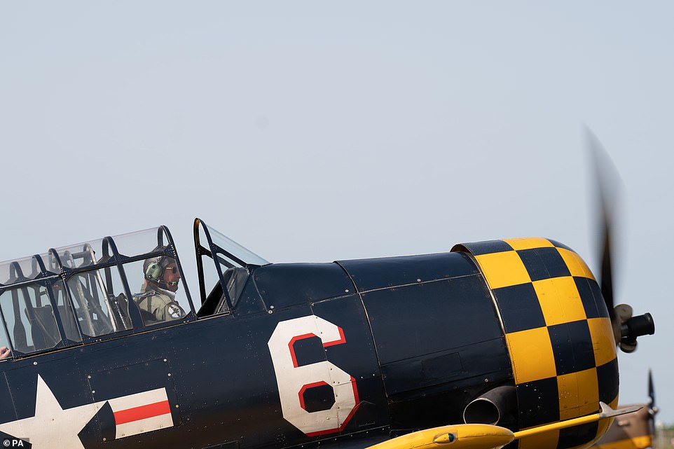 A variety of classic aircrafts  can be seen at the annual Duxford Summer Air Show in Duxford (pictured: A North American AT-6C prepares to take off)