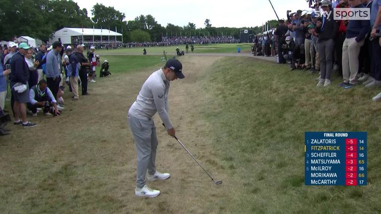 Matt Fitzpatrick birdied the 15th hole to help close out a maiden major victory in Brookline