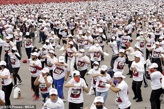 Mexico City Mayor Claudia Sheinbaum lauded the 14,299 attendees at Saturday's event that a world record the biggest boxing lesson ever held, going on twitter to thank 'the champions and those who made this great triumph possible'