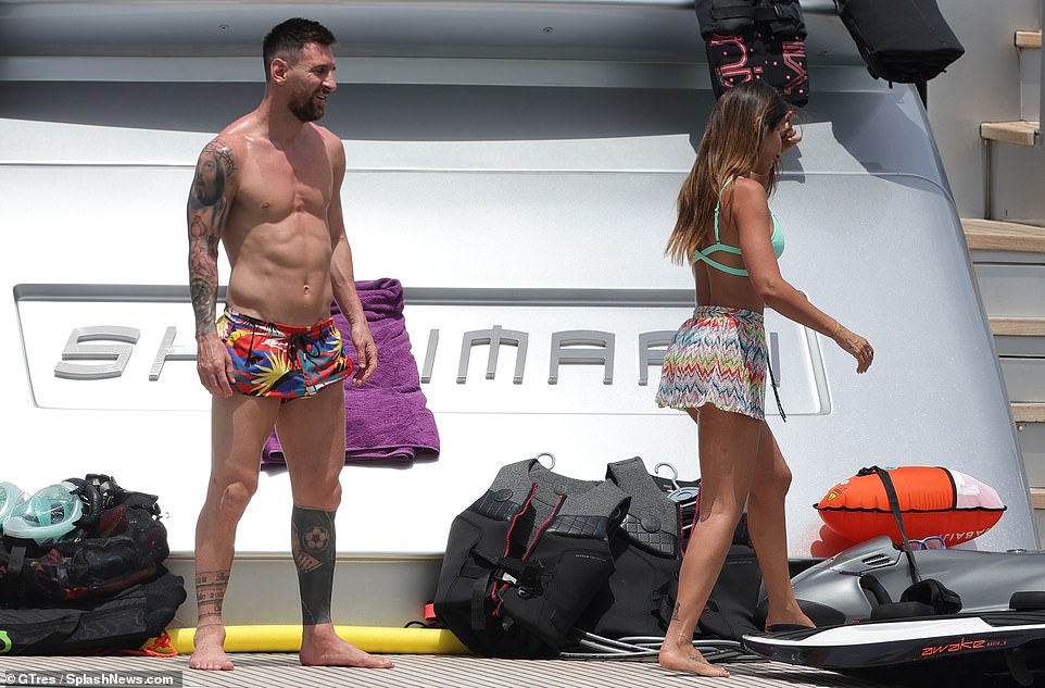 Favourite spot: Ibiza is a regular holiday destination for Messi and his family, with the footballer heading their in recent years with his Barcelona teammate Luis Suarez